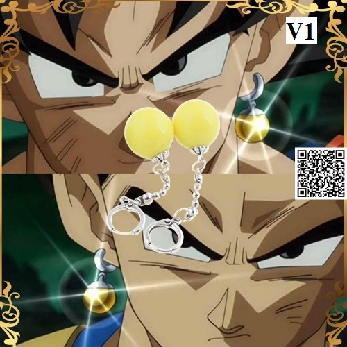 [HCM]1007 Khuyên Tai Potara Dragonball Mẫu V1 Vàng Bấm lỗ tai Hóa Trang Nhân Vật Gogeta Trong Phim Hoạt Hình Dragon Ball Z Vegetto Potara