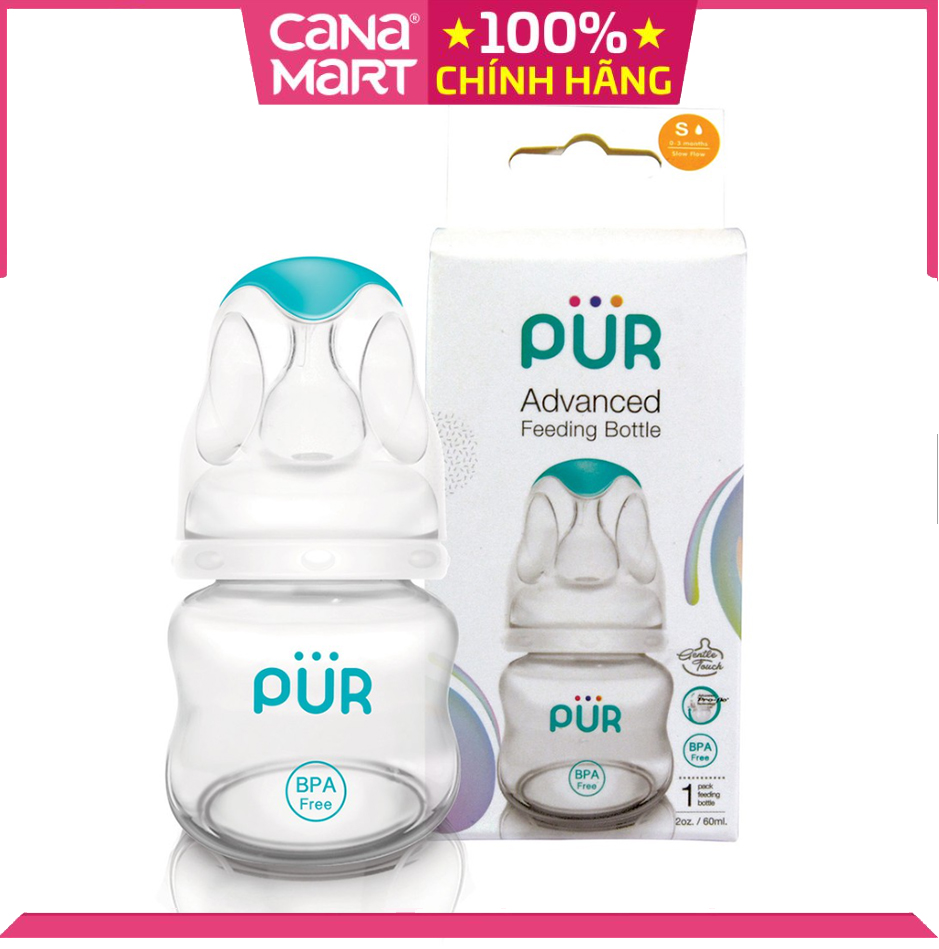 Bình sữa cổ thường Pur Advanced 60ml không chứa BPA (1800)
