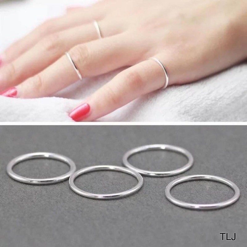 NHẪN BẠC CHỈ TRƠN NHẸ NHÀNG CÁ TÍNH BẠC TA