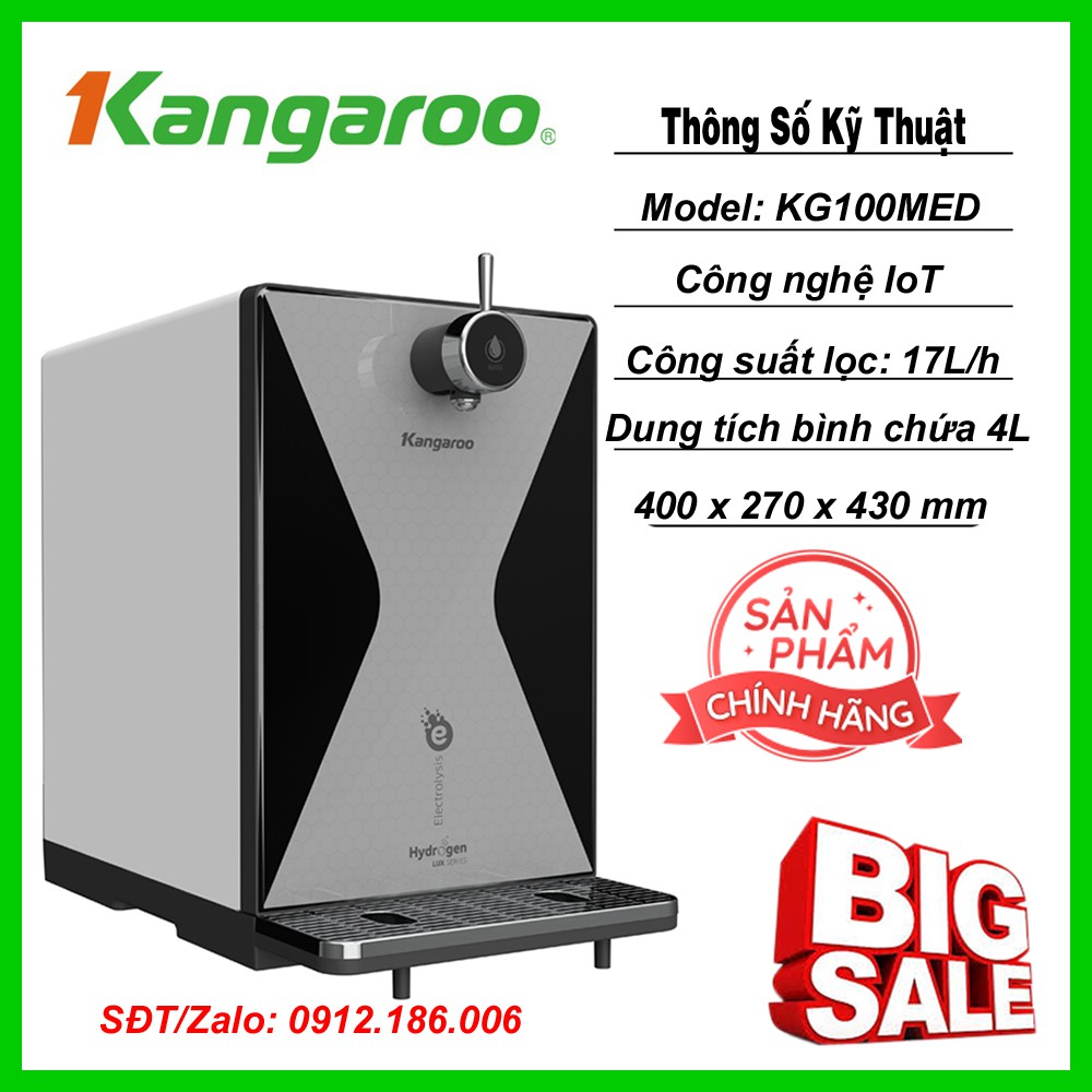BÁO GIÁ Lõi Lọc Nước Lux | Shopee Lazada Sendo Tiki mới nhất 8 Máy lọc nước Hydrogen ion kiềm Kangaroo KG100MED LUX Series - Hàng chính hãng