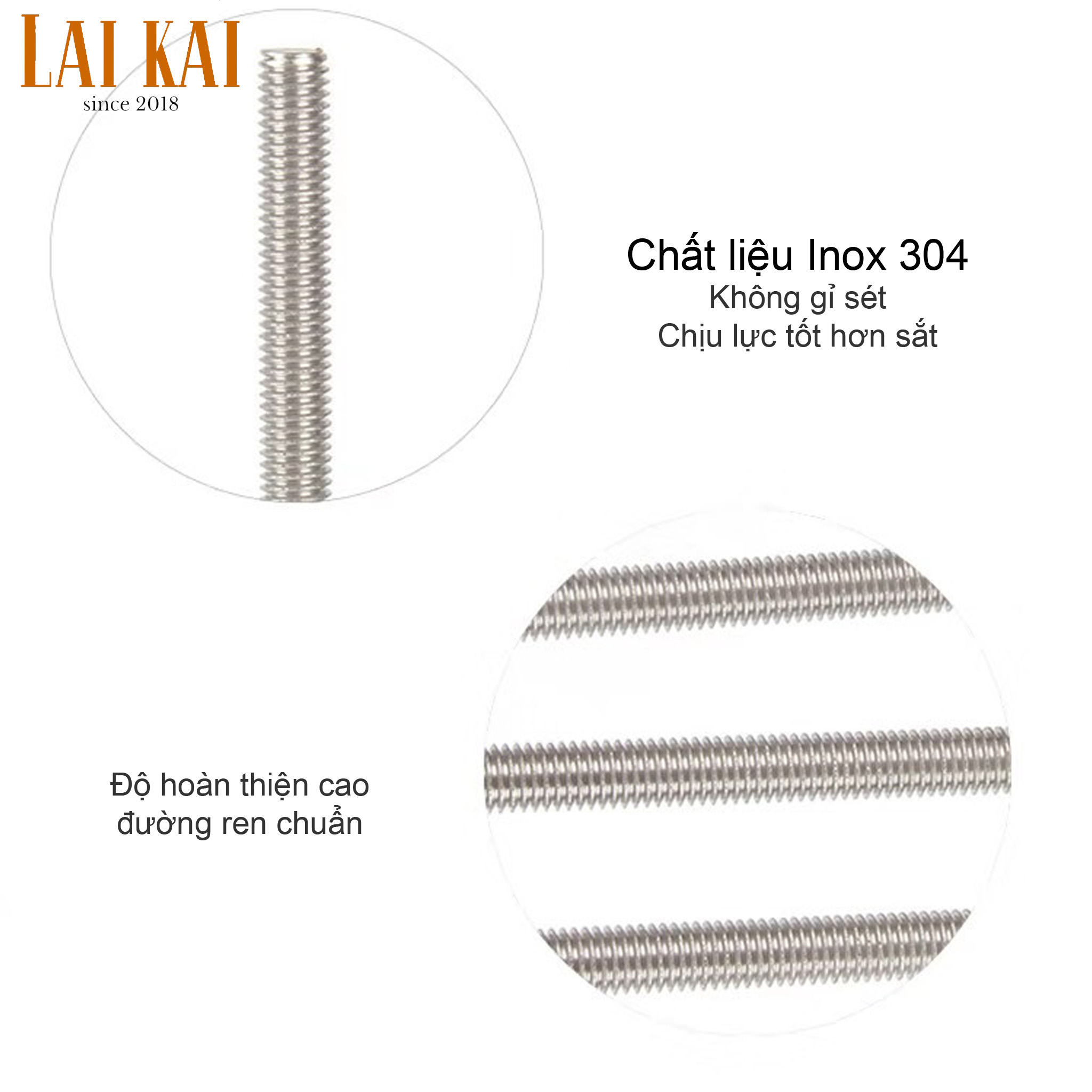 [HCM]Thanh ren inox M6