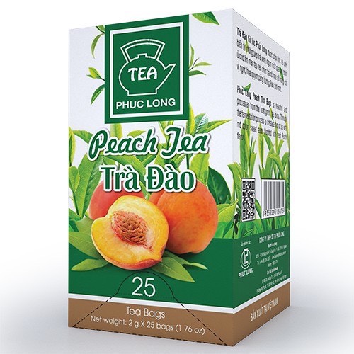 Trà túi lọc Phúc Long (đào /lài /sen /ô lông /hồng trà/hoa hồng/ vải) (25 gói) DATE mới