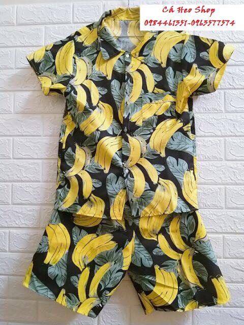 Bộ Quần Áo Pijama Hoa Quả ( Ảnh Thật)
