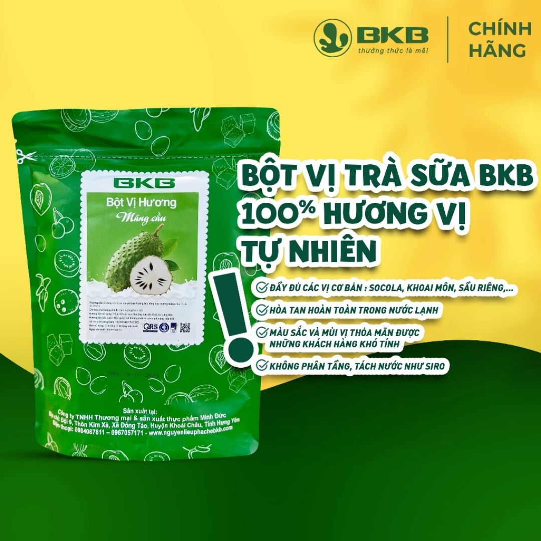 Bột Vị Pha Trà Sữa BKB 200g – Hương Vị Tự Nhiên, Hòa Tan Hoàn Toàn Trong Nước Lạnh (Tách từ túi 1kg)