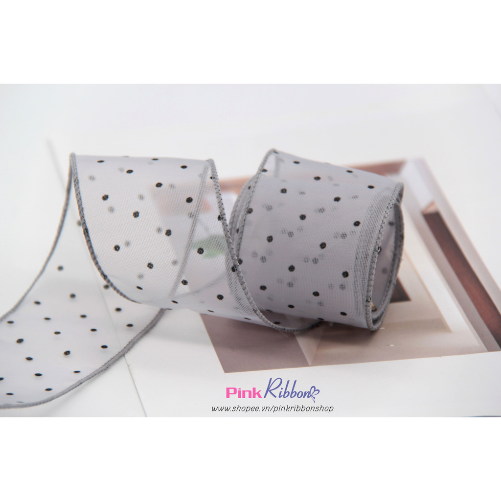 Voan viền bô đê chấm bi 5cm