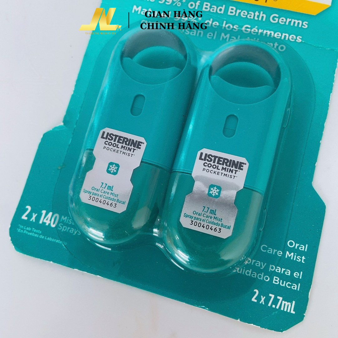 Set 2 Chai Xịt Thơm Miệng Listerine Cool Mint PocketMist