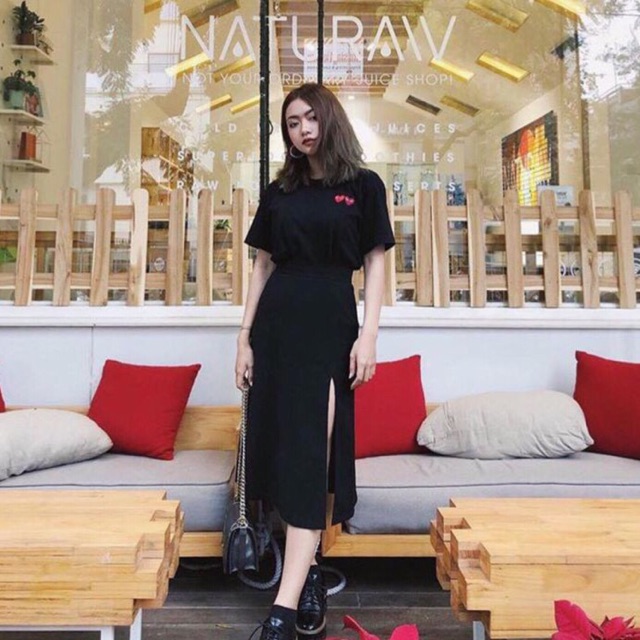 Chân Váy MIDI Xẻ Tà cực đẹp