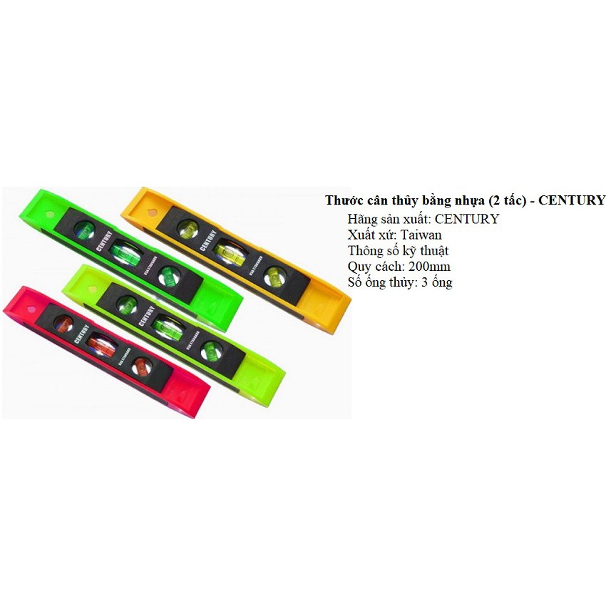 Thước thủy có nam châm hít 200mm Century