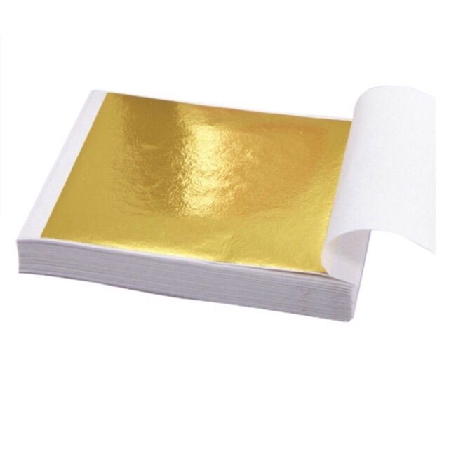 Combo 100 lá vàng, lá bạc / lá dát vàng, dát bạc nguyên liệu làm slime