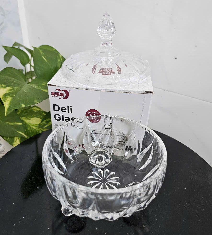 Combo of 3 Glass Jam Jars for Storing Melon Seed Jam during Tet with Beautiful Patterned Lids