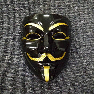Mặt nạ Hacker màu vàng màu bạc ánh kim màu trắng - mặt nạ chú hề