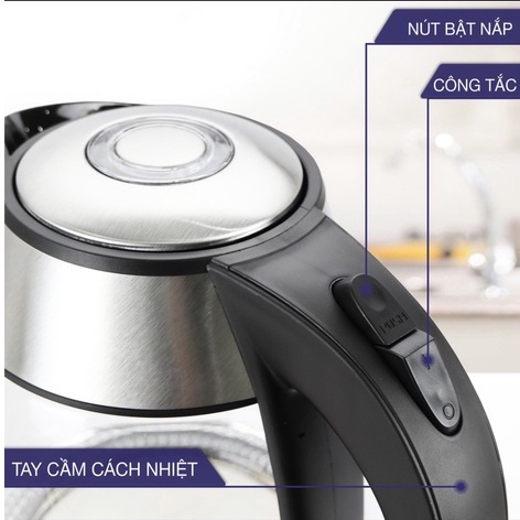 Ấm siêu tốc thủy tinh LEBENLANG