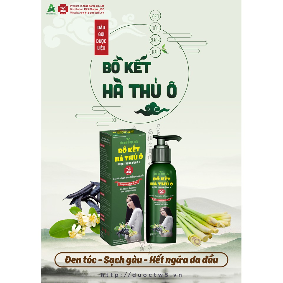 [Chính Hãng] - Dầu Gội Thảo Dược Bồ Kết Hà Thủ Ô