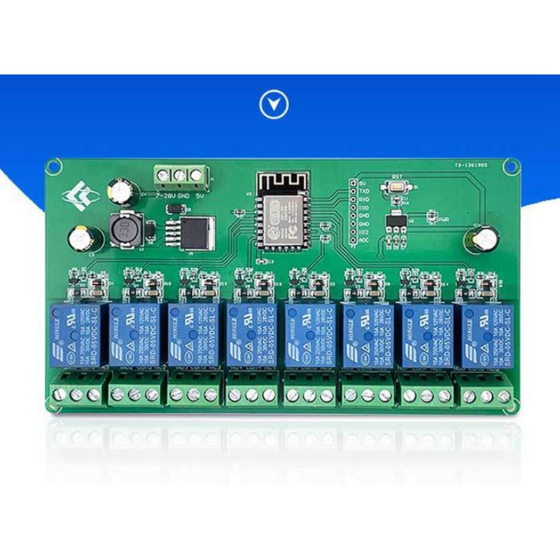 ESP8266 WIFI 8 Channel Relay Module ESP-12F Development Board Power Supply 5V/7-28V Wireless WIFI Module