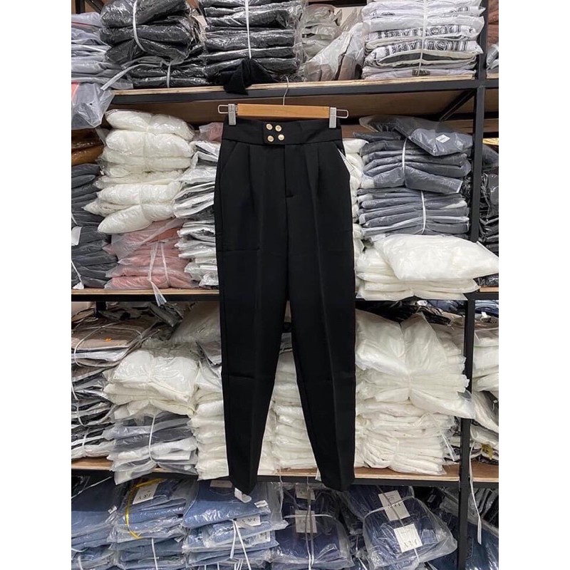 Quần Baggy Cạp Cao 4 Cúc