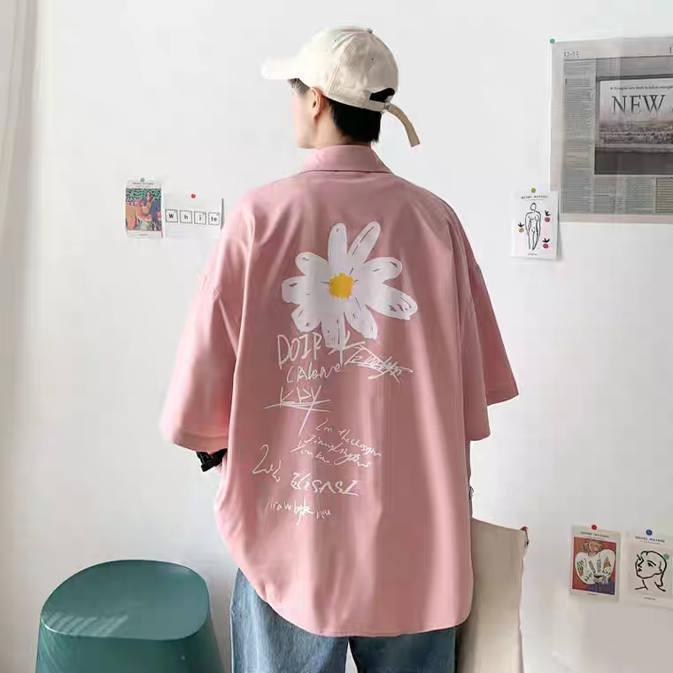 Áo sơ mi nam cao cấp form rông vải kate siêu đjep in hoa