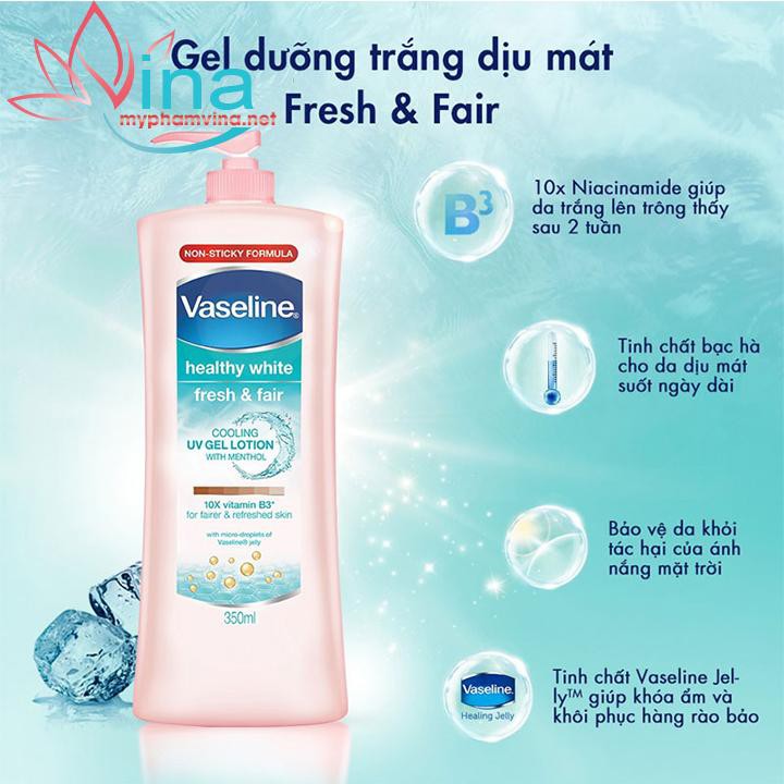 Gel dưỡng thể Vaseline Dịu mát trắng da