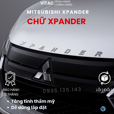 Logo chữ 3D nổi dán nắp Capo Mitsubishi Xpander