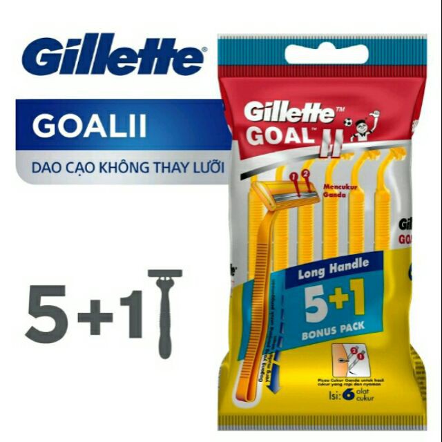 DAO CẠO RÂU GILLETTE CÁN VÀNG 5+1