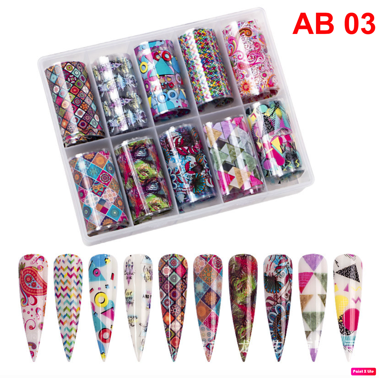 Foil Trang Trí Móng Set AB Hộp 10 Ô