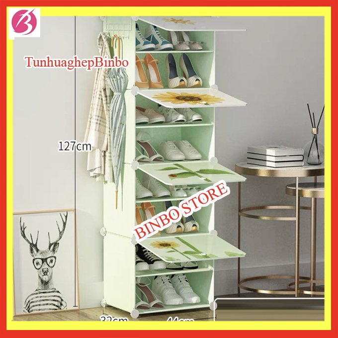 [ảnh thật] Tủ nhựa ghép đa năng- Tủ nhựa để giày dép 3 ô 6 ngăn-Tủ nhựa để giày kiểu mới