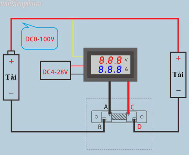 [HCM]Đồng hồ đo áp và dòng DC - 100A