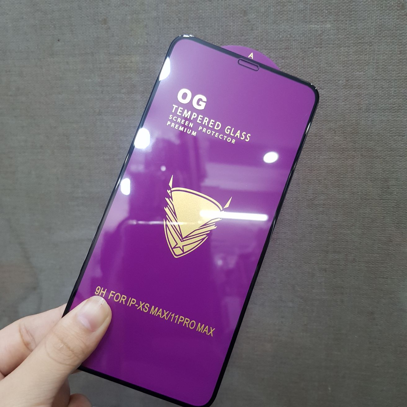 [HCM]Kính cường lực tím iPhone XS Max đen full màn hình hàng chuẩn