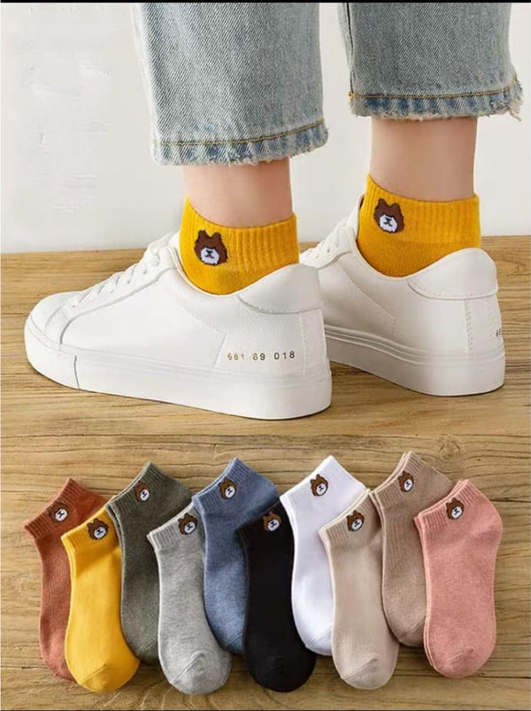 SET 10 ĐÔI TẤT GẤU BROWN ( KÈM TÚI ĐỰNG)