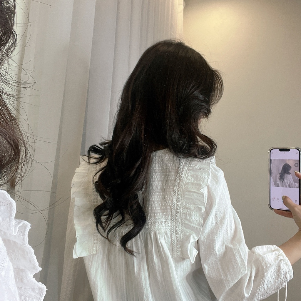 Áo sơ mi kiểu , áo sơ mi tiểu thư bèo ren