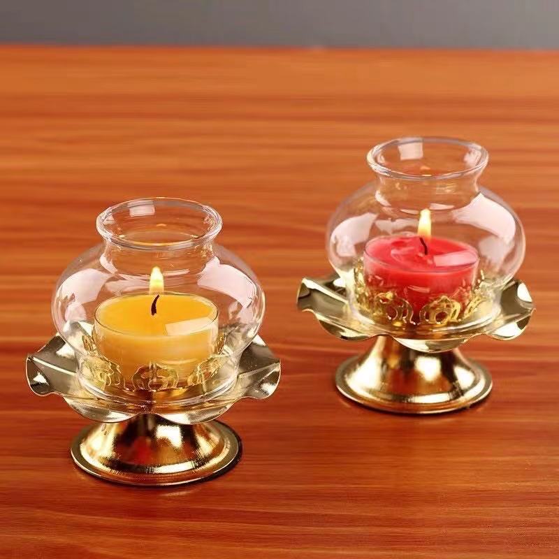 Đế nến 1 ngọn hợp kim có bóng