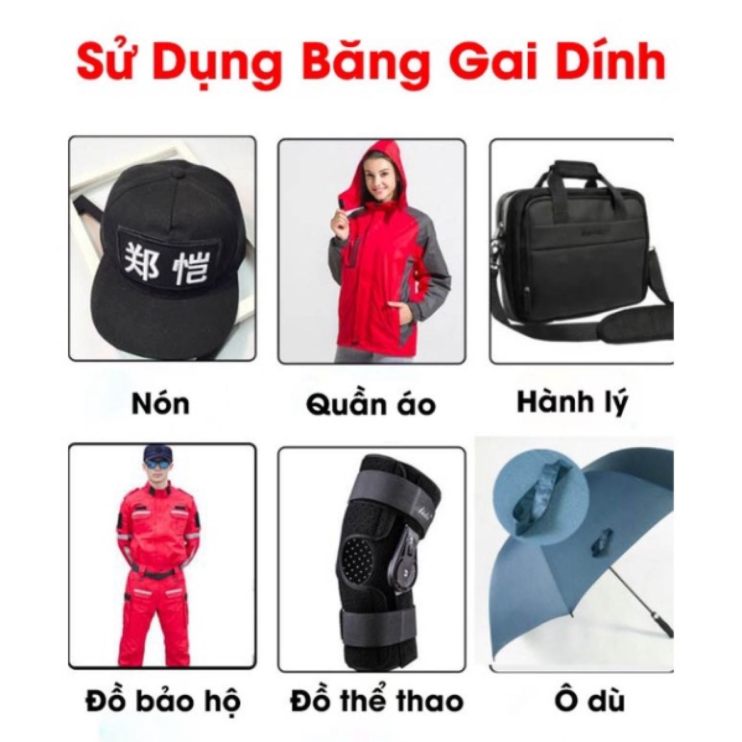 Băng gai dính nhám gai đa năng, miếng dán vải 2 mặt dán các vật dụng đời sống