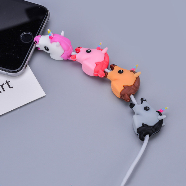 Data line Cartoon Cute Unicorn Cable Protector Data Line Cord Protector Protective Cable Winder Cover For iPhone USB Charging Cable