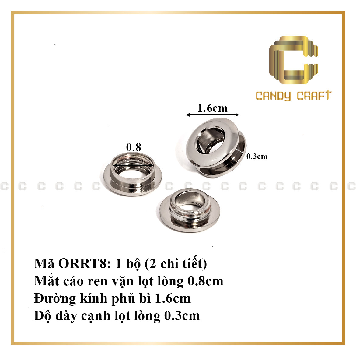Mắt cáo (ôrê) vặn ren - phụ kiện làm túi xách