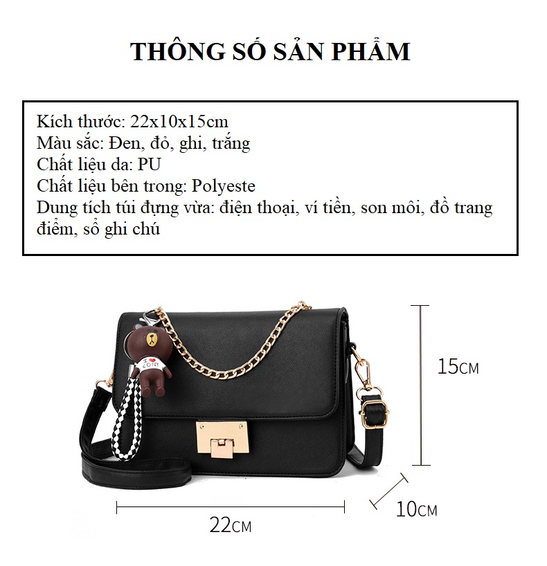 Túi xách nữ đeo chéo dáng Bassic sang trọng MS04