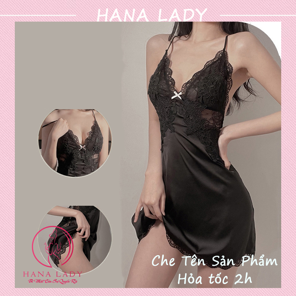 Váy ngủ lụa phối ren - Đầm ngủ mặc nhà cao cấp VN508.