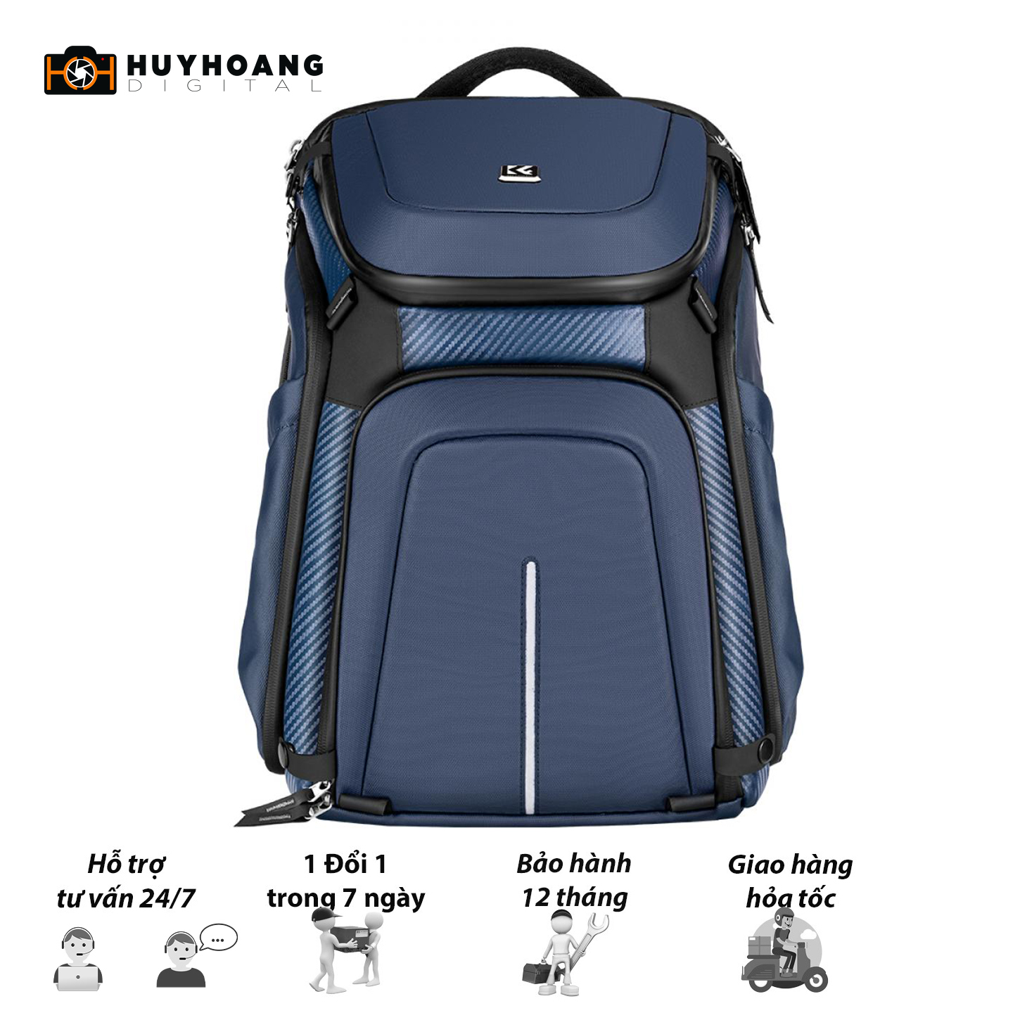 Balo máy ảnh Flycam laptop chống nước K&F Concept 25 Lít