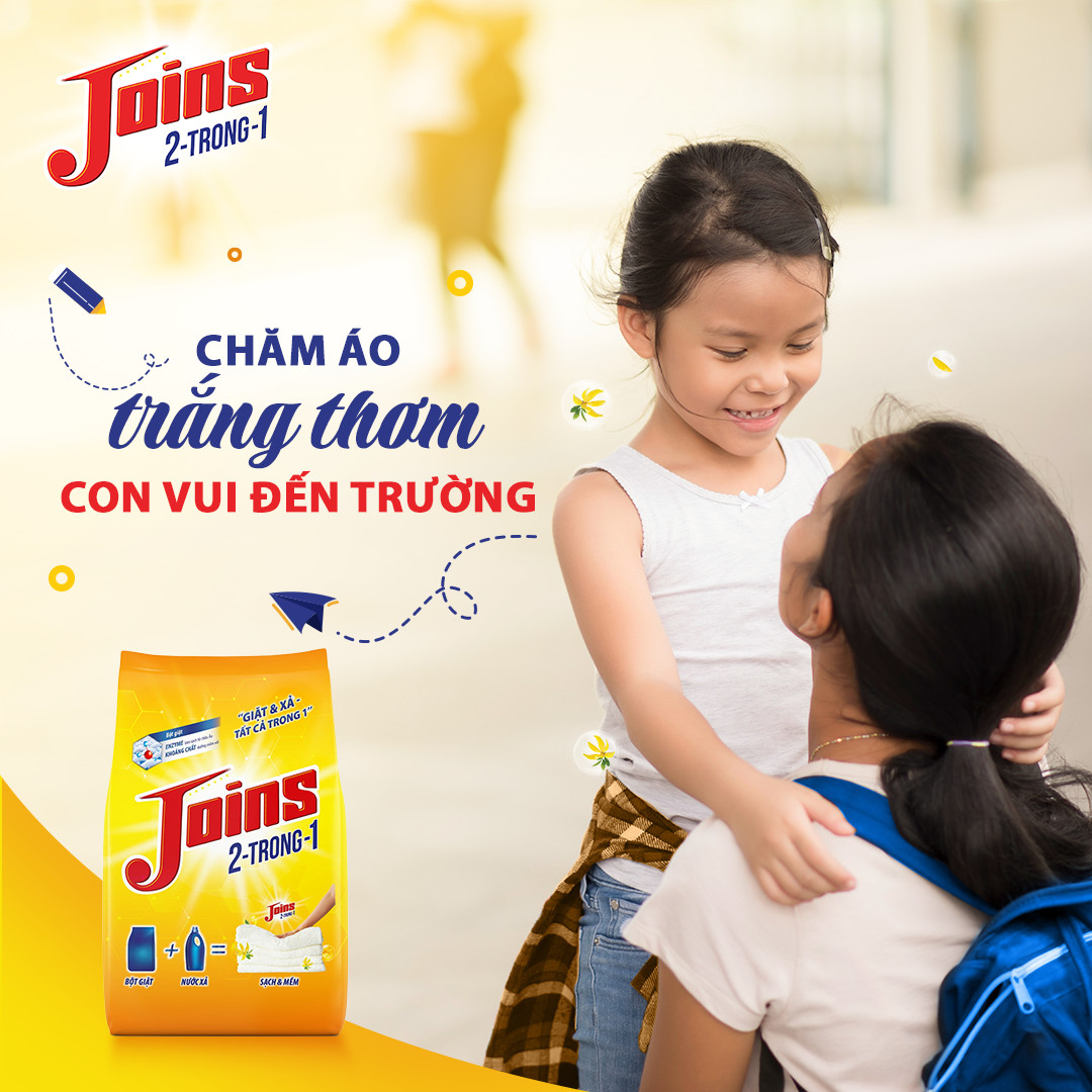 Thùnd 4 Bịch Bột Giặt Joins 2 Trong 1 Giặt & Xả 3Kg/Gói