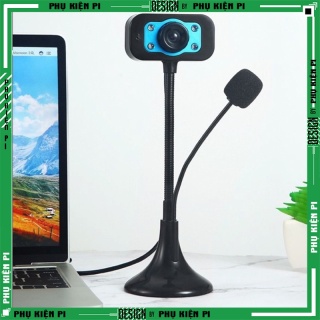 (Bảo hành 06 tháng) Webcam Chân Cao có mic dùng cho máy tính có tích hợp mic và đèn Led trợ sáng - Webcam máy tính để bà thumbnail