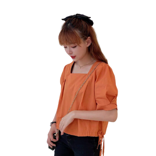 Áo kiểu nữ nơ áo tay ngắn cổ vuông thời trang mới phong cách hàn quốc av 132