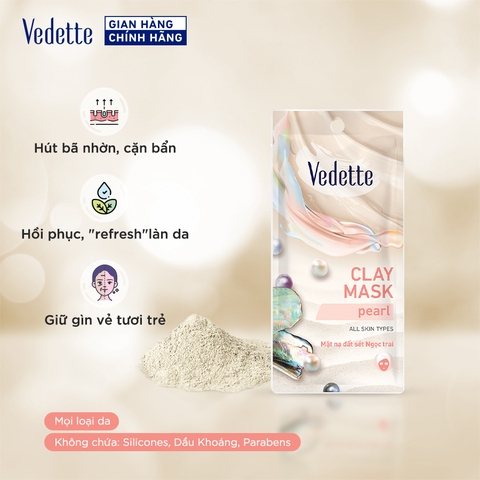 Mặt nạ đất sét Vedette Ngọc Trai 12g