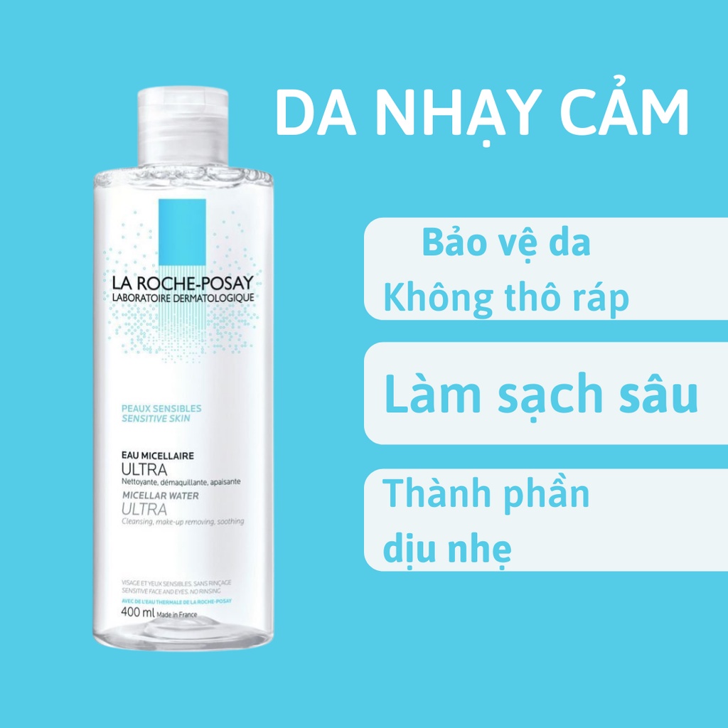 Nước Tẩy Trang La Roche-Posay Eau Micellaire Ultra 400ml Reactives, Sensibles, Grasses Oily