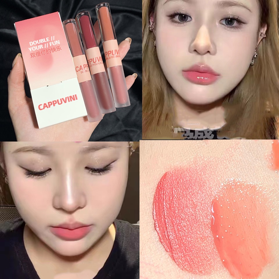 Son môi cappuvini 2 đầu màu hạt dẻ siêu xinh hàng nội địa trung