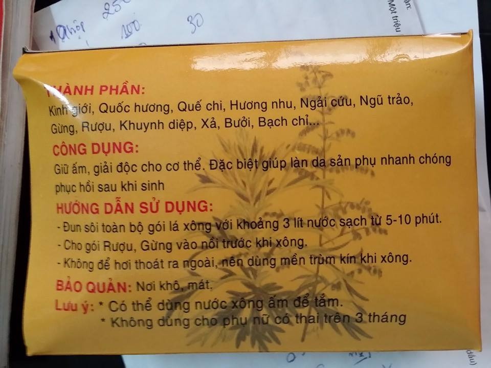 Lá xông sản phụ sau sinh