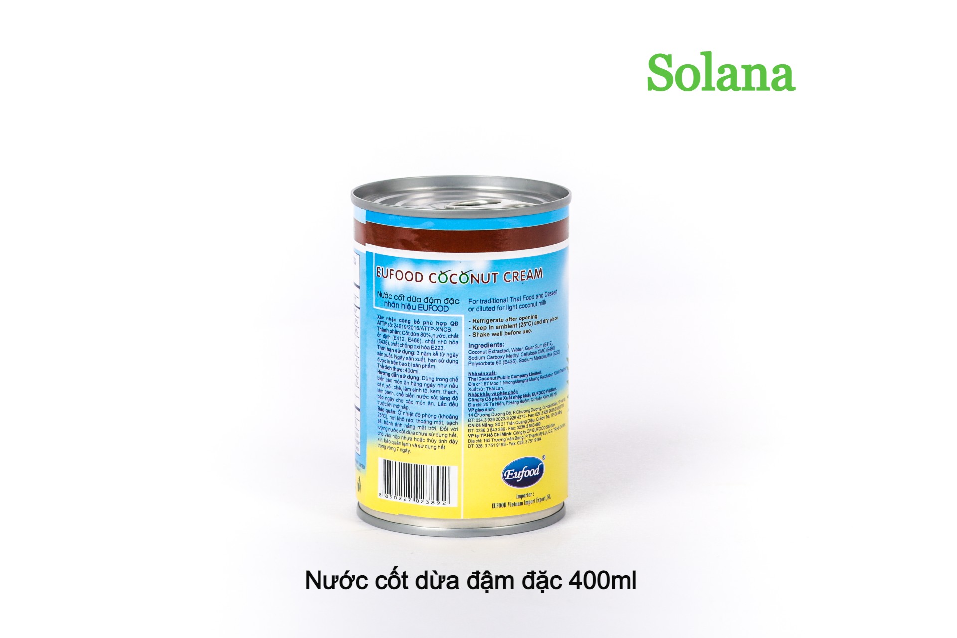 Nước cốt dừa đậm đặc 400ml nhãn hiệu Thai coco