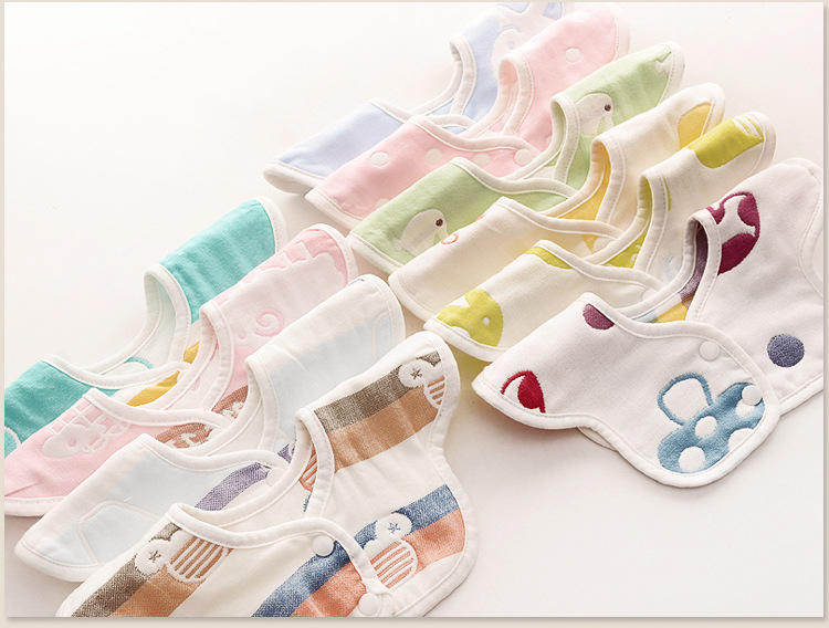 Feeding bibs miles, Pinafore for baby 2 face 6 layer cotton super absorbent