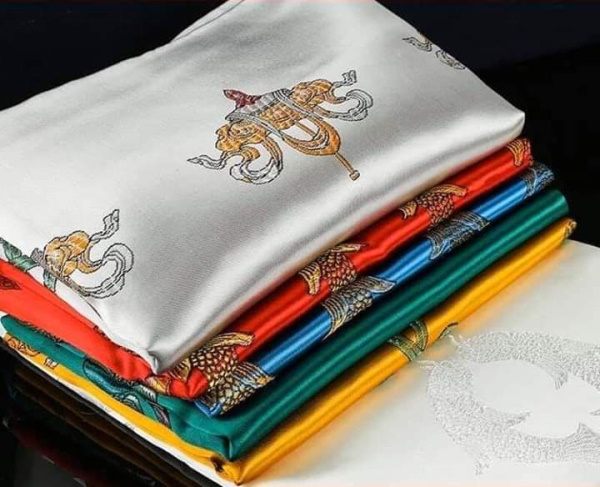 [HCM]Khăn Kata Gấm Bạc 45cm