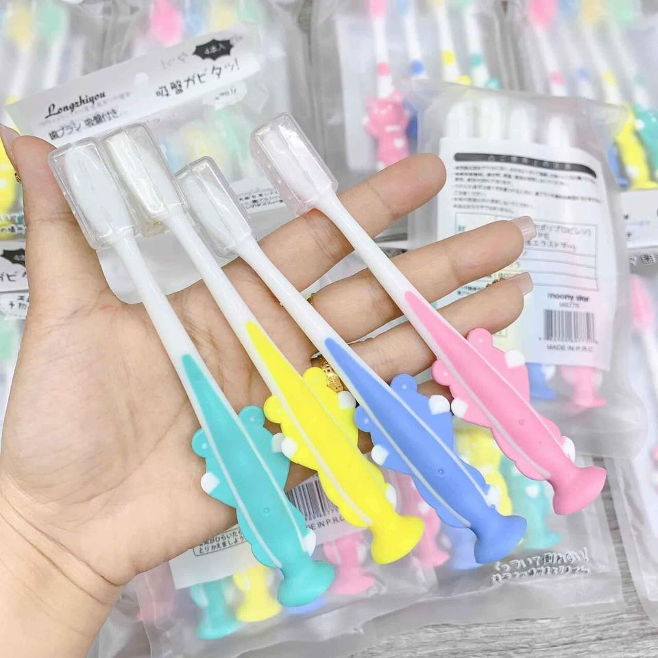 Set 4 Bàn Chải Đánh Răng Hình Thú Cho Bé