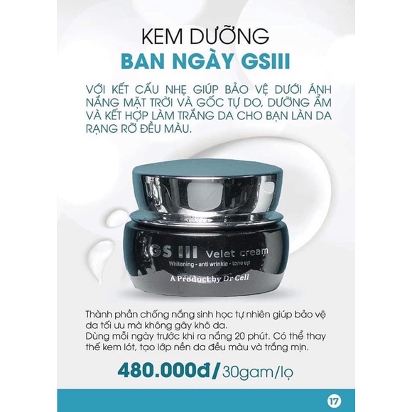 Kem Dưỡng Trắng Da Ban Ngày GSIII Drcell