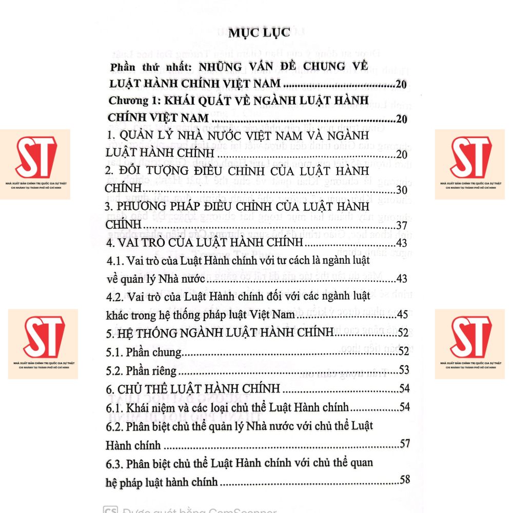 [Sách] Giáo trình Luật hành chính Việt Nam (Tái bản lần thứ 1, có sửa đổi và bổ sung)
