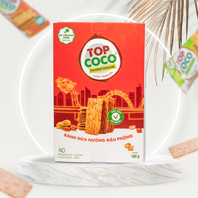 Bánh dừa nướng topcoco đậu phộng 180g